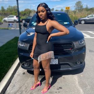 Borrowed Hearts Mini Dress- Black